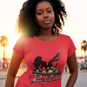 Rack Em Billiards Shirt for Women – Sexy Pool Hall Graphic Tee